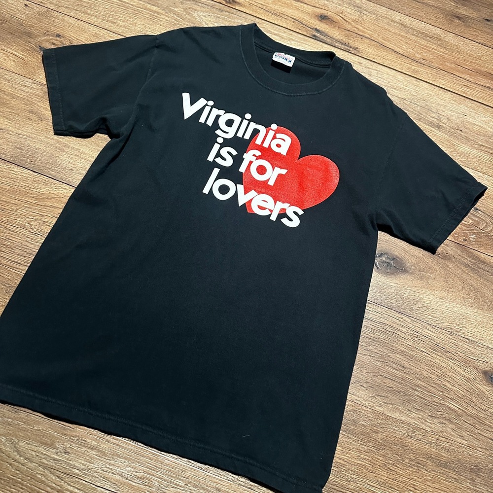 Vintage Hanes Black Virginia Is For Lovers T-Shirt Mens Medium